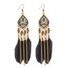 Retro ethnic earrings with tassels, boho style