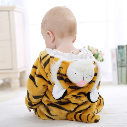 MICHLEY cross-border infant and toddler flannel crawlers infant and toddler home clothes children's cartoon cute onesies