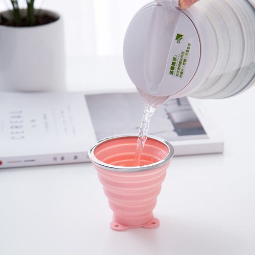 Folding water cup outdoor portable telescopic cup can hold boiling water mini silicone compressed travel mouthwash cup