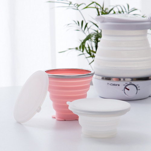 Folding water cup outdoor portable telescopic cup can hold boiling water mini silicone compressed travel mouthwash cup