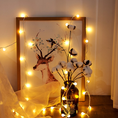 LED holiday lights string, Christmas lights, starry sky, wedding colorful flower arrangements, round beads, bubble balls, colorful balls and lanterns