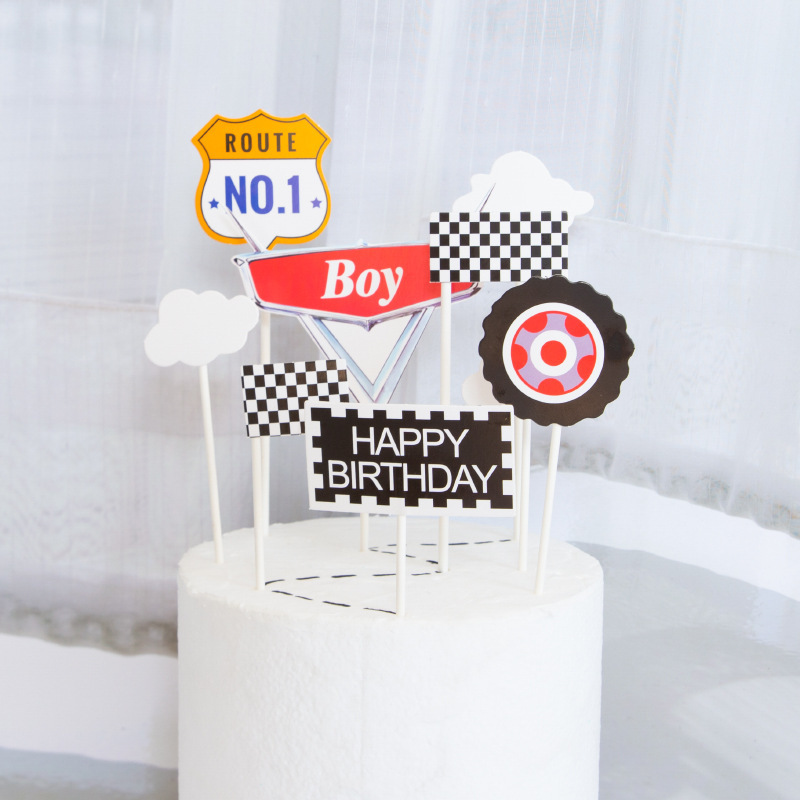 Private Cake Decoration Racing Racing Road sign Car Clouds Birthday Cake Decoration Insert Private Cake Decoration Racing Racing Road sign Car Clouds Birthday Cake Decoration Insert