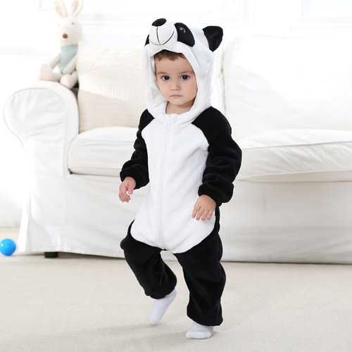 MICHLEY cross-border baby spring and autumn clothes infant and toddler jumpsuits flannel animal-shaped romper jumpsuits