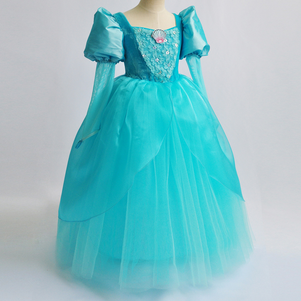2021新款公主裙美人鱼礼服儿童表演服万圣节演出服儿童婚纱
