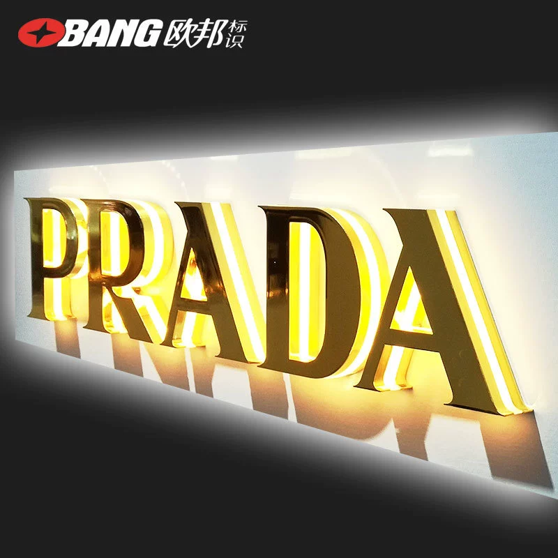 Светящийся персонаж производство бренд цепь рекламная вывеска дверная головка светодиодная Нержавеющая сталь матовая мини бесшовная боковая светящаяся личность