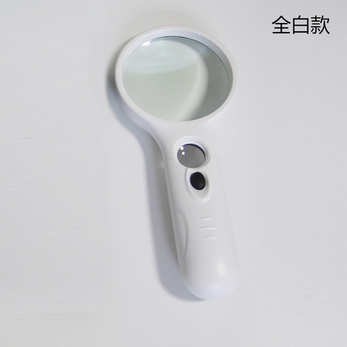 E-commerce 6902AB double-lens racket with 3 LED lights handheld high-power reading plastic magnifying glass with light