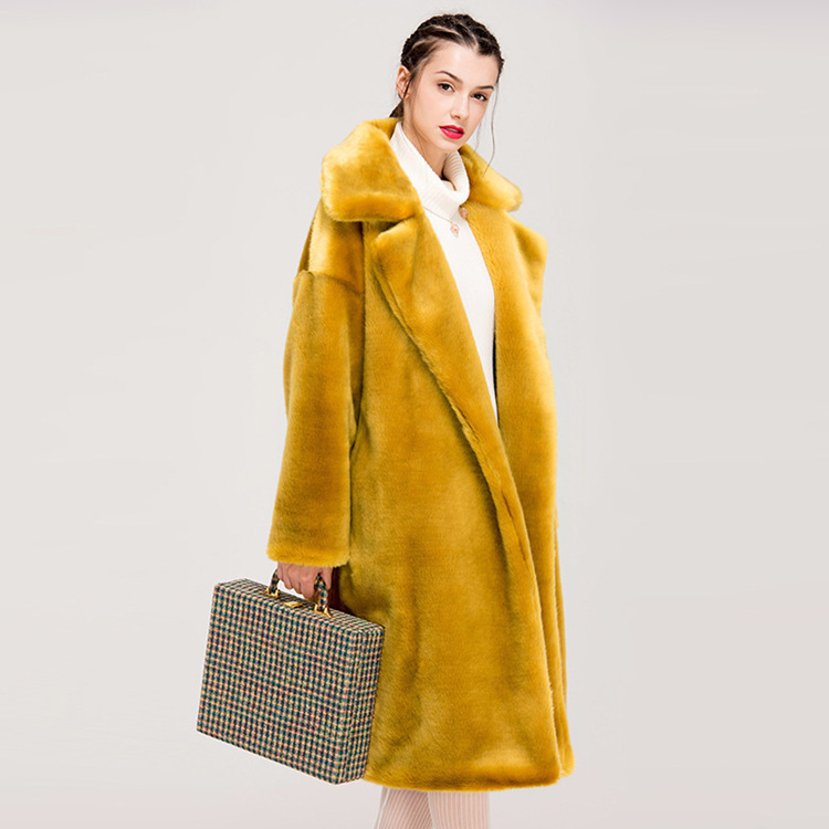 2025 Autumn/Winter Plus Size Korean Style Imitation Rex Rabbit Fur Thickened Long Fur Coat Women's Imitation Fur Light Luxury