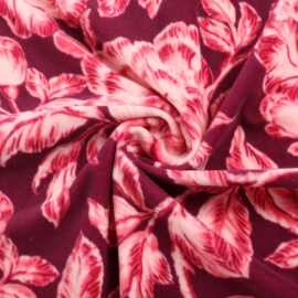 厂家批发涤纶印花超柔布料家居服家纺毯子单面印花超柔面料