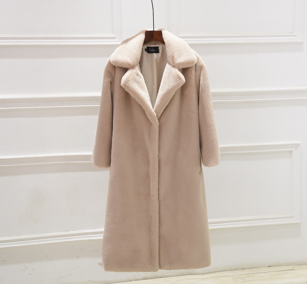 Damenbekleidung neue Herbst- und Wintergröße im koreanischen Stil mit verdicktem Rex-Kaninchenfell und langem Pelzmantel für Frauen_voghion.com