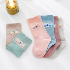 小毛頭童襪秋款0-5歲寶寶棉襪卡通兒童中筒襪加長透氣無骨嬰兒襪