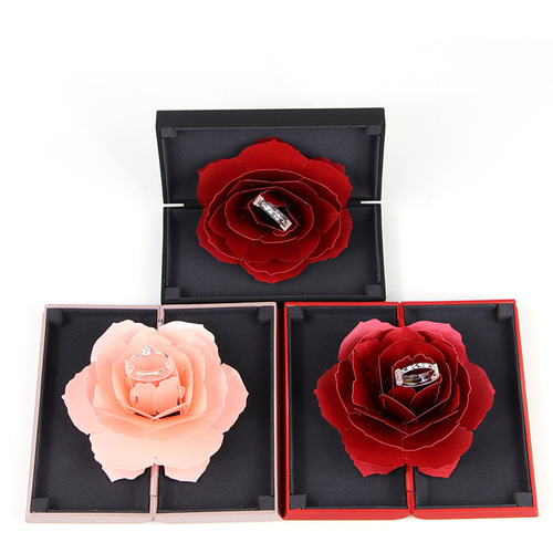 Internet celebrity ring box, same style rose ring, jewelry box, proposal diamond ring, Chinese Valentine's Day jewelry box, jewelry gift box