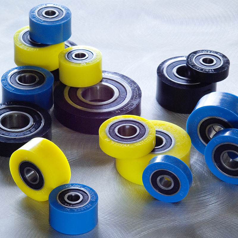 @铁轮铝轮包胶@@滚轮包胶@聚氨酯轴承轮@pu优力胶双轴承耐磨