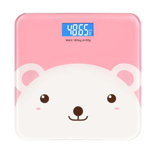 Smart home rechargeable electronic scale for girls, cartoon cute mini body scale, adult health weighing scale
