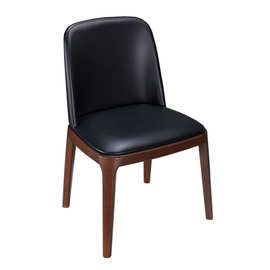 三朗北欧风实木餐椅现代简约家用餐厅椅子商用网红奶茶店皮艺歺凳