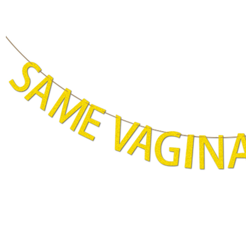 Boda compromiso cadena bandera solo partido decoración suministros guirnalda misma vagina para siempre Glitter pull bandera