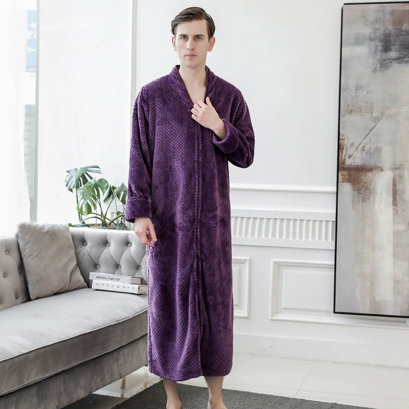 Демисезонное халат, фланелевый бархатный длинный pajamas для любимого, увеличенная толщина