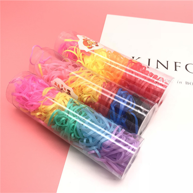 Joyería de gran barril desechable banda de goma updo color negro de los niños cuerda de lazo de pelo tocado de la muchacha anillo de cuero