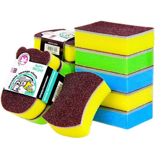 Dishwashing sponge, kitchen cleaning emery sponge, pot washing brush, high-density sponge block, rust removal, household cleaning brush