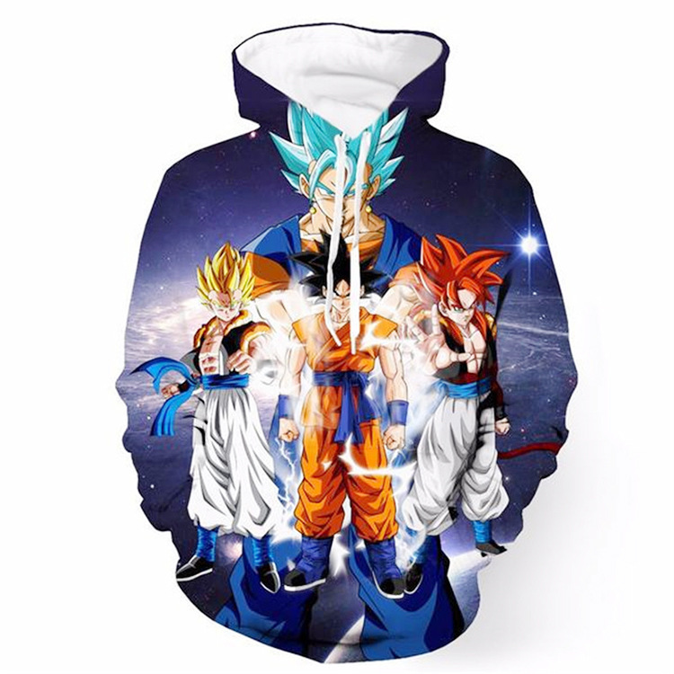 Anime Popular Dragon Ball Dragon Ball Z 3D Printed Hooded Sweatshirt Goku Long-Sleeved Sweatshirt