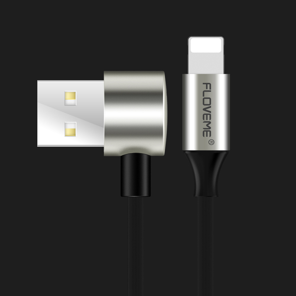 Floveme suitable for Apple Android 2-in-1 data 5V/2.4A aluminum alloy charging cable_voghion.com