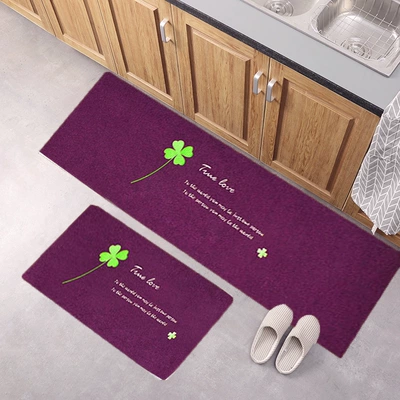 Avtomobil döşəmə paspasları — Can Be Shipped in One Piece - embroidered-four-leaf-clover-purple-bottom-406040120