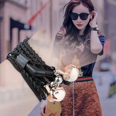 音领秀URIZONS立体重低音适用于安卓华为K歌线控编织手链式耳机