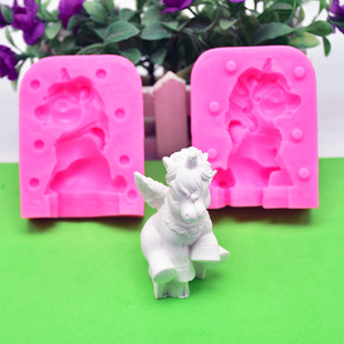 DIY Baking 3D Unicorn Pegasus Fantang Clay Gum Dropping Handmade Soap Cake Chocolate Modeling Mold