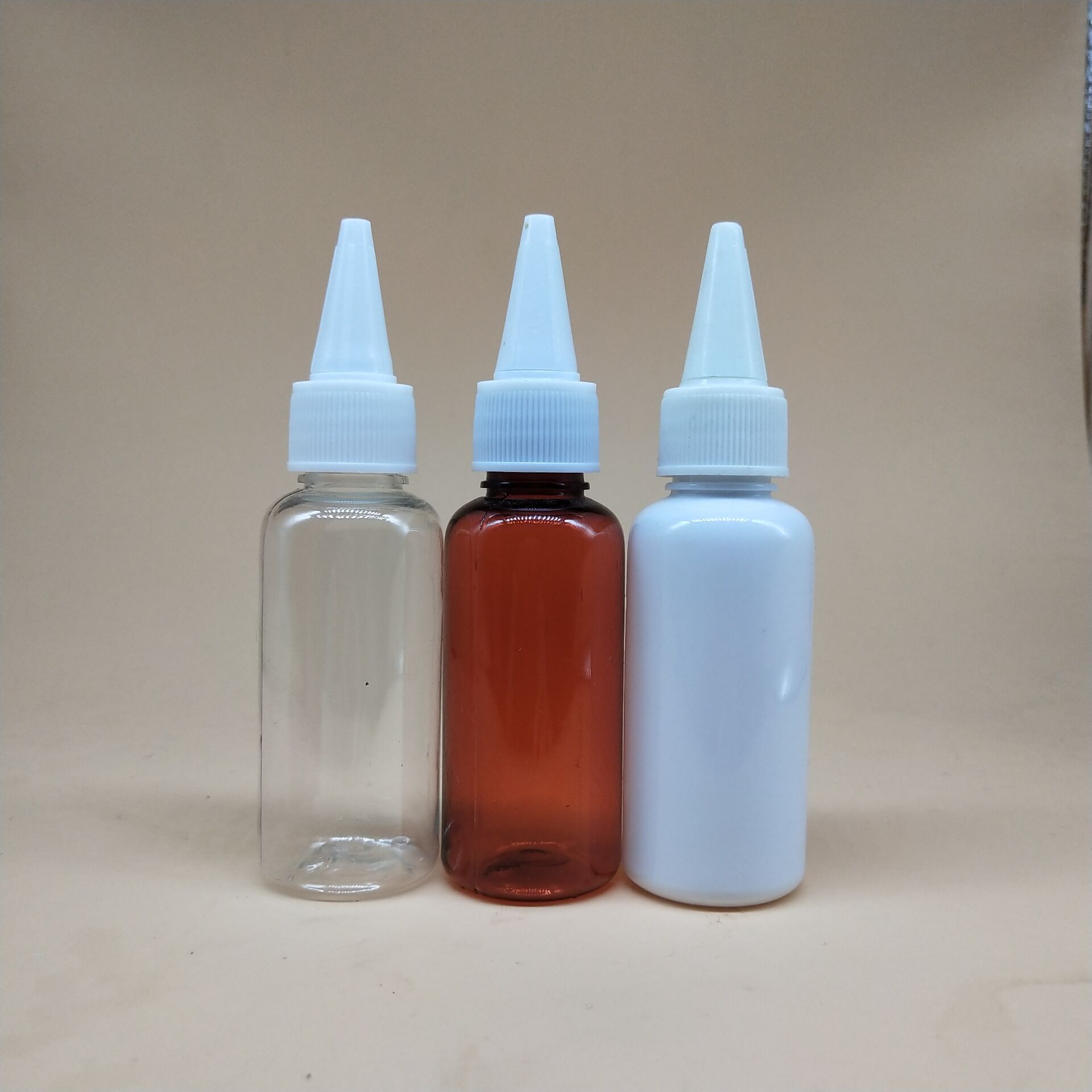 厂家批发 30ml透明尖嘴瓶 pet液体瓶 尖嘴滴瓶 颜料分装瓶 现货