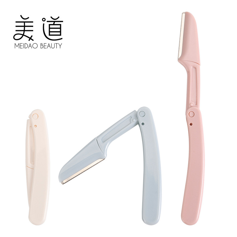 Foldable Eyebrow Razor with Removable Blades, Eyebrow Razor Set of Three, Eyebrow Shaping Comb, White Eyebrow Razor, Foldable Type
