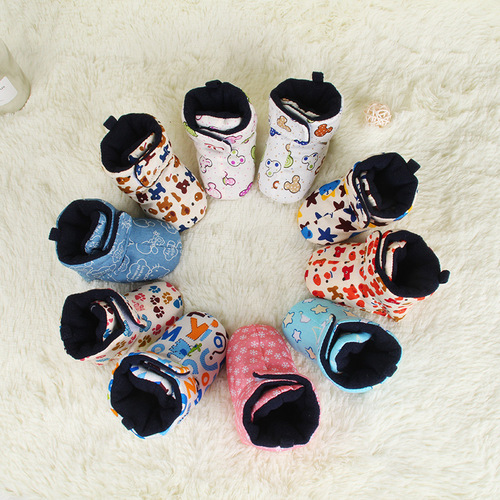 Baby Winter Cotton Shoes Soft Sole Foot-Fitting Learning Shoes Toddler Cotton Shoes Cold-Proof Warm-Keeping Infant Shoes One-Time Shipping