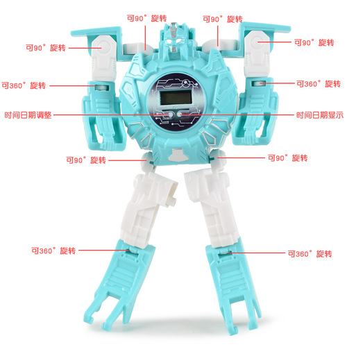 Cross-border creative cartoon children's transforming robot electronic watch toy kindergarten gift prizes wholesale