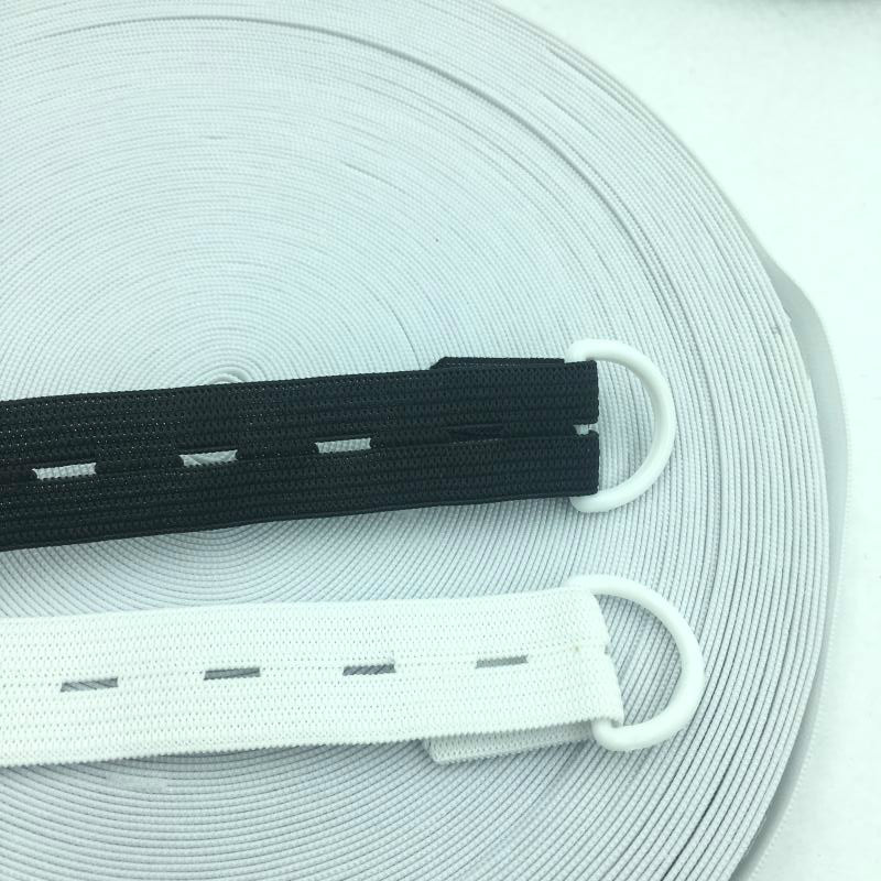 扣眼松紧带孕妇可调节带辅料黑色白色松筋带裤松紧带宽加厚弹力带