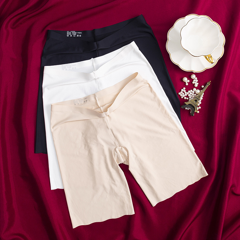 New Ice Silk Women's Safety Pants Sexy Breathable Comfortable Fashion Long Leg Pants Mid-waist One Seamless Leg Pants