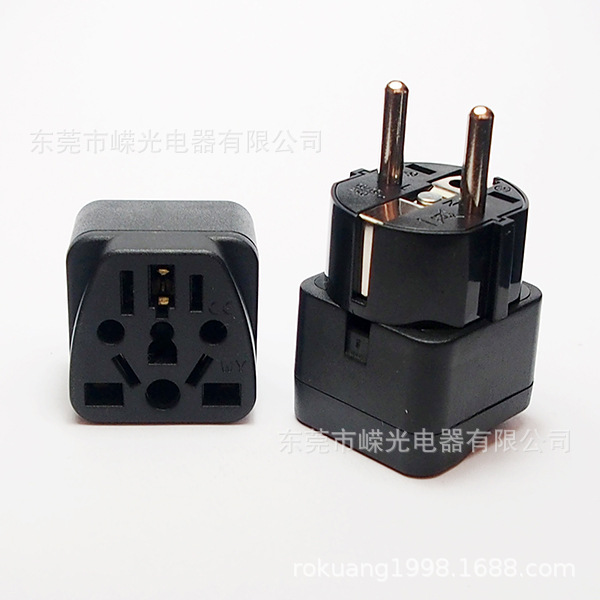 WY-9德国法国印尼韩国16A250V欧洲4.8粗脚美规极性插孔丹麦多功能