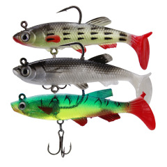 Weihé Fishing Tackle Lure Lead Fish 2 Colors 14g with Single Hook and Triple Anchor Hook Fishing Bait Soft Bait
