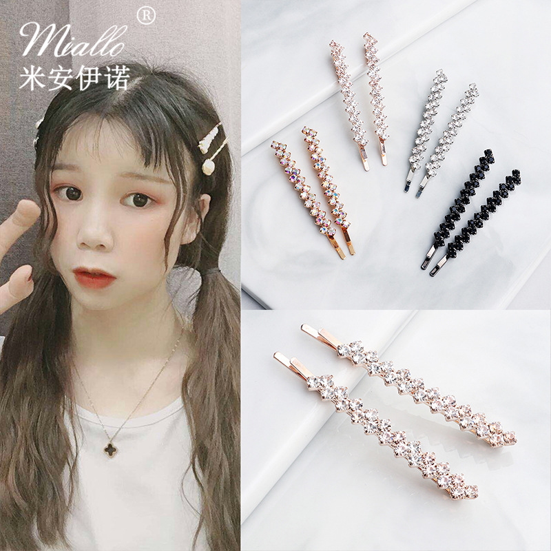 INS New Daily Bangs clip lateral rhinestone clip de pelo accesorios para el cabello chica clip lateral puesto suministro horquilla al por mayor