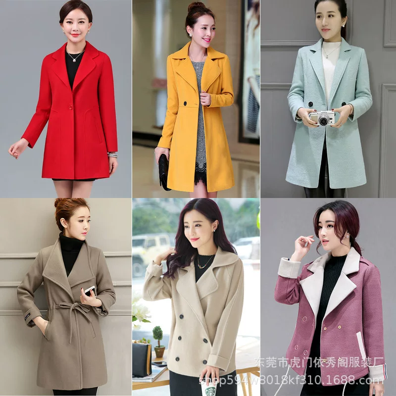(Cross-border trading), woolen coat, jacket, Korean style, plus size, increased thickness
