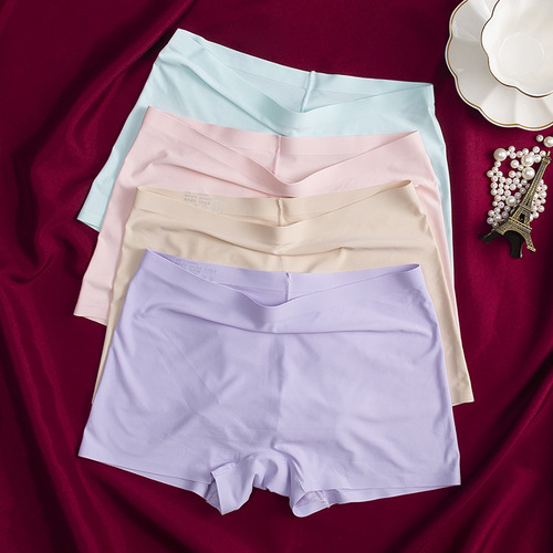 Yikelirou new ice silk seamless underwear women's anti-exposure safety pants women's boxer briefs sexy women's leggings