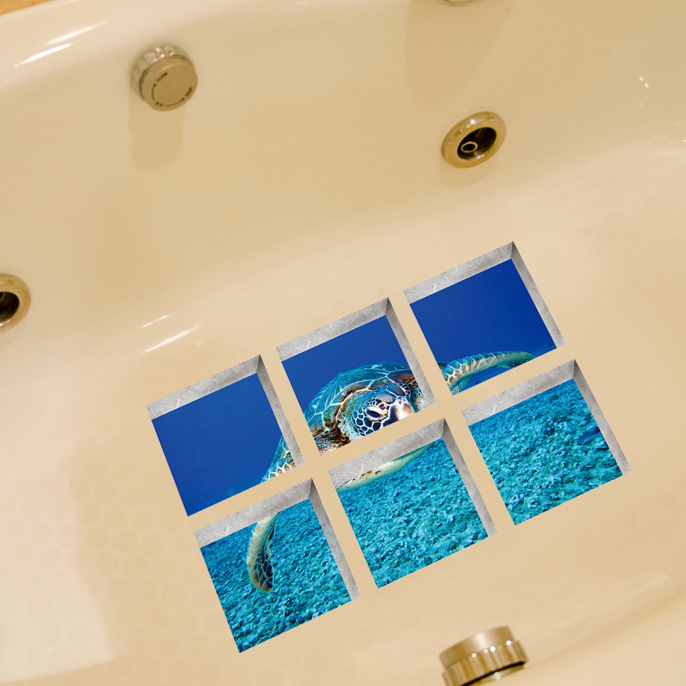 PAG cross-border bathroom bathtub children's cartoon dolphin pvc waterproof anti-slip stickers bathtub stickers Special
