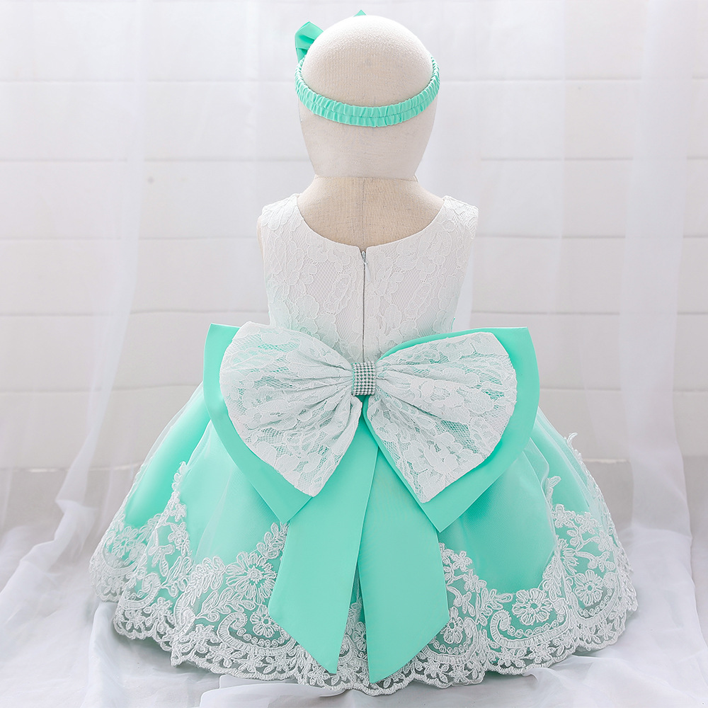 Vestido de Encaje para Bebés y Niñas Pequeñas de 1 a 3 Años, Vestido de Princesa para Bebé de un Año, Vestido de Princesa Pequeña