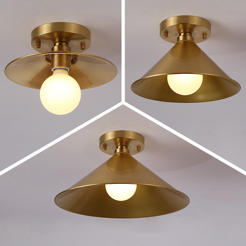 American lamp retro brass lamp industrial style corridor aisle lamp hallway horn-shaped balcony minimalist ceiling lamp