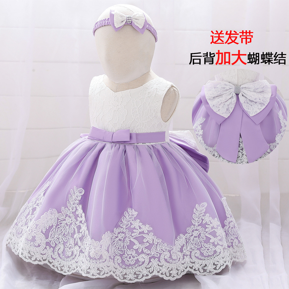 Vestido de Encaje para Bebés y Niñas Pequeñas de 1 a 3 Años, Vestido de Princesa para Bebé de un Año, Vestido de Princesa Pequeña