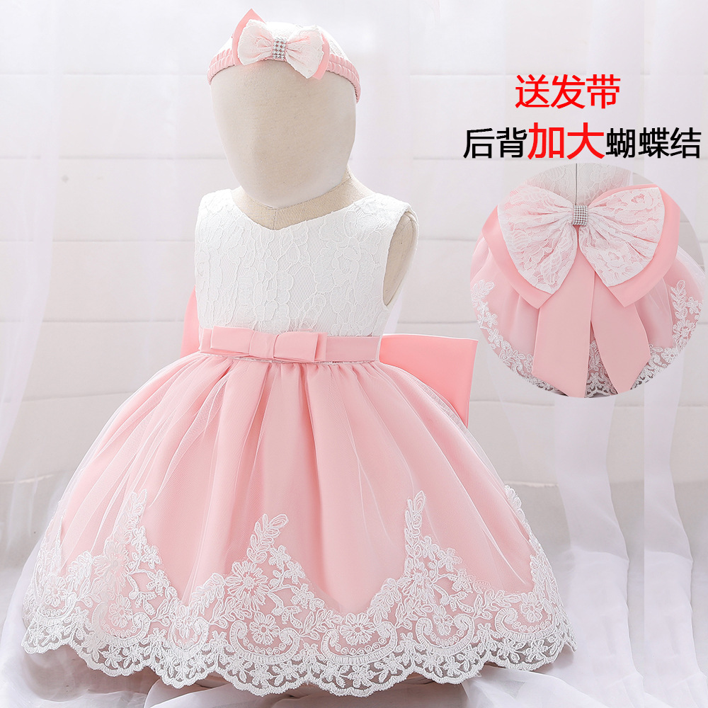 Vestido de Encaje para Bebés y Niñas Pequeñas de 1 a 3 Años, Vestido de Princesa para Bebé de un Año, Vestido de Princesa Pequeña