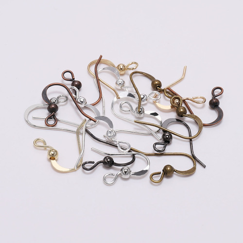 Cheap earring hook accessories DIY jewelry accessories large ear hook with bead ear hook curved ear hook gold silver