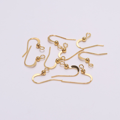 Cheap earring hook accessories DIY jewelry accessories large ear hook with bead ear hook curved ear hook gold silver