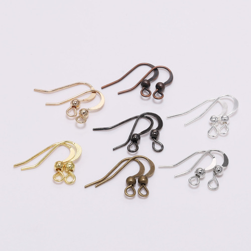 Cheap earring hook accessories DIY jewelry accessories large ear hook with bead ear hook curved ear hook gold silver