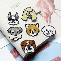 Adorable puppy embroidery DIY fabric patch bag shoes versatile fashionable journal sticker phone decoration patch sticker self-adhesive