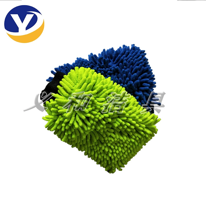 Прямые поставки с фабрики, большие двусторонние большие синельные коралловые флисовые перчатки для мойки автомобилей, перчатки для чистки автомобилей с коралловым червем