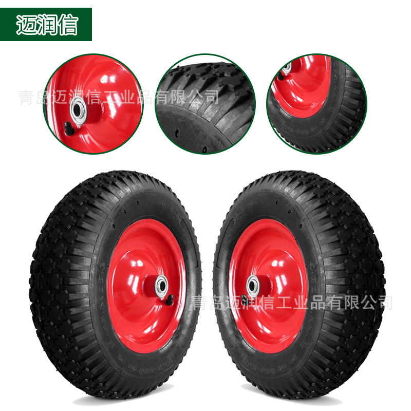 工具车充气轮厂家  16×4.00-8宝石花充气轮  成人电动车PU充气轮