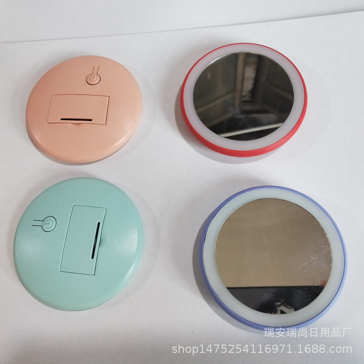 Mini espejo de maquillaje luminoso inteligente luminoso pequeño espejo HD maquillaje portátil LED espejo de relleno de luz